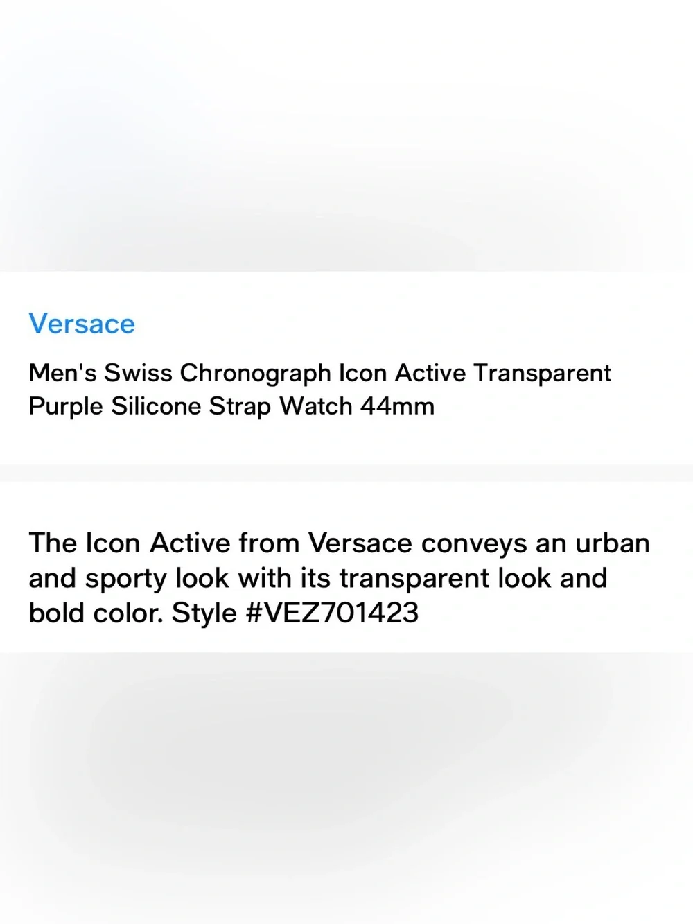 Versace Men's Purple Chronograph Silicone Strap Watch